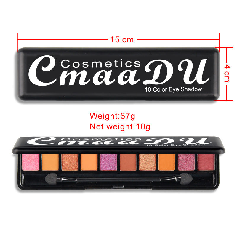 Paleta de sombras peroladas matte criativa de 10 cores