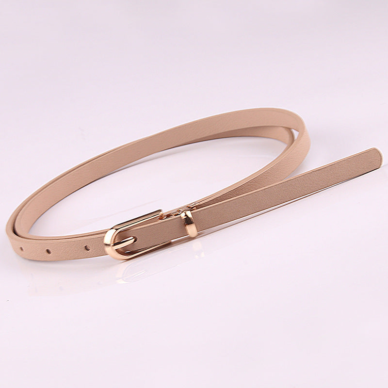 Sweater Thin Belt Ladies All-match Pin Buckle PU Small Belt