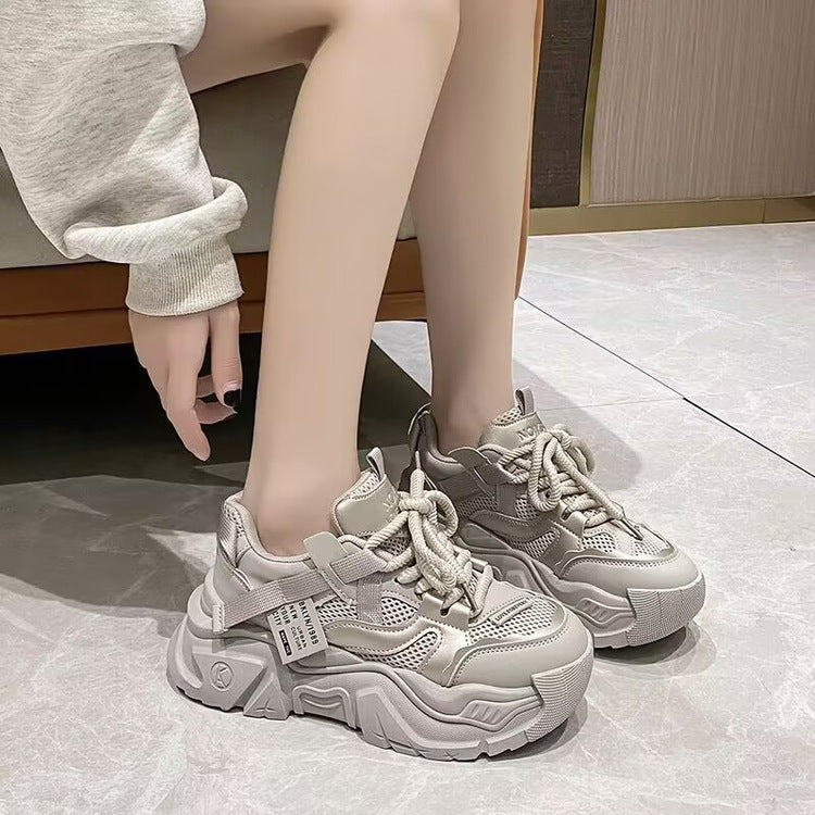 Fleece-lined All-matching Fashion Casual Thick Bottom Heightened Sneakers