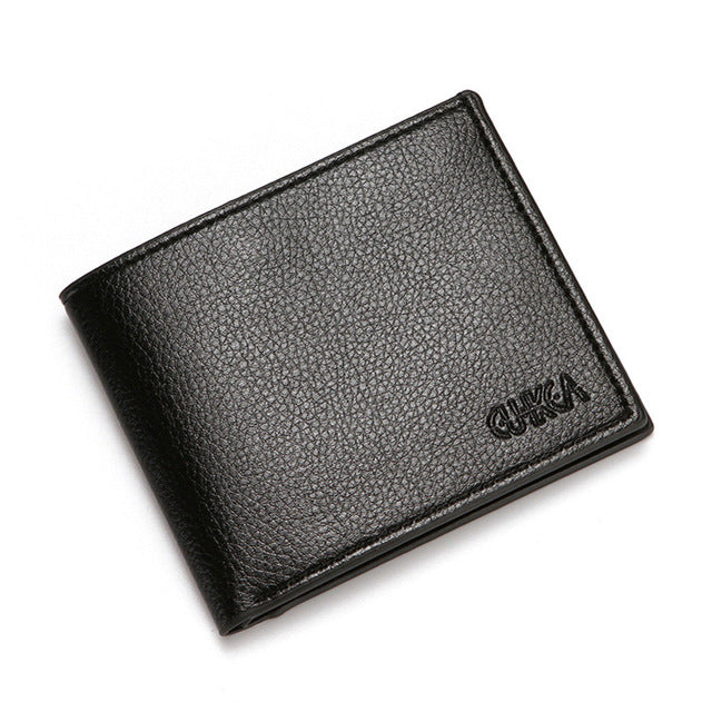 Cartera de cuero de negocios para hombre Cartera corta y delgada para hombre Cartera para dinero y tarjetas de crédito