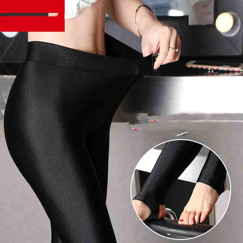 Leggings Femininas Exteriores Plus Veludo Calças Quentes Calças Brilhantes