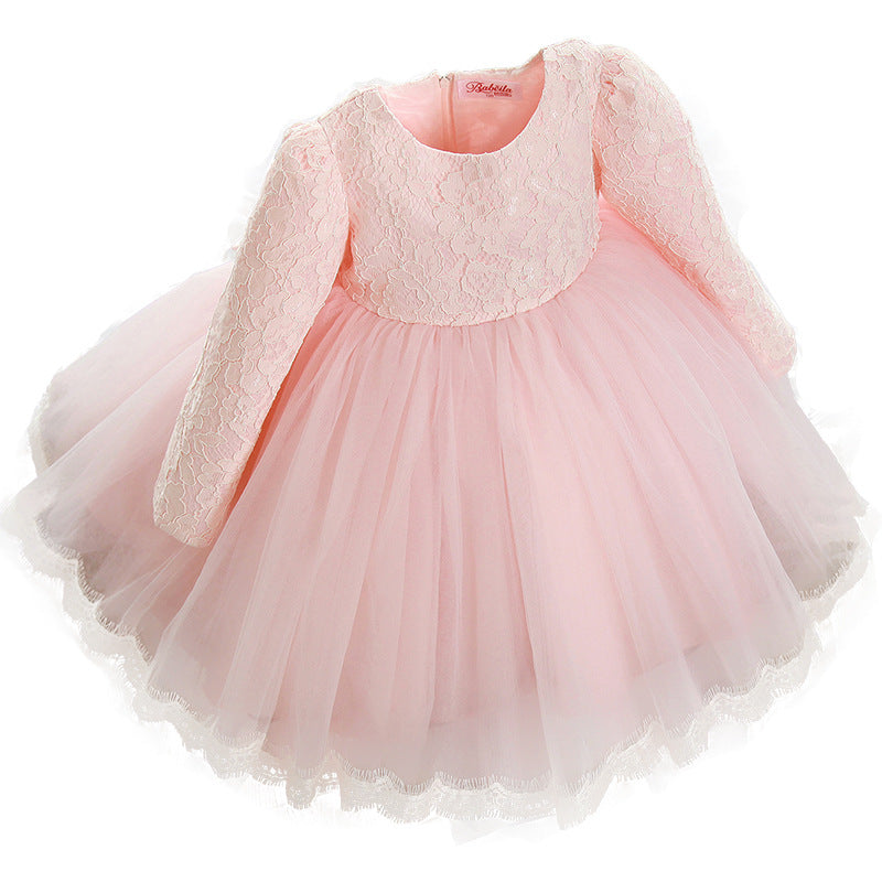 Vestido de princesa de encaje para niñas, vestido de verano