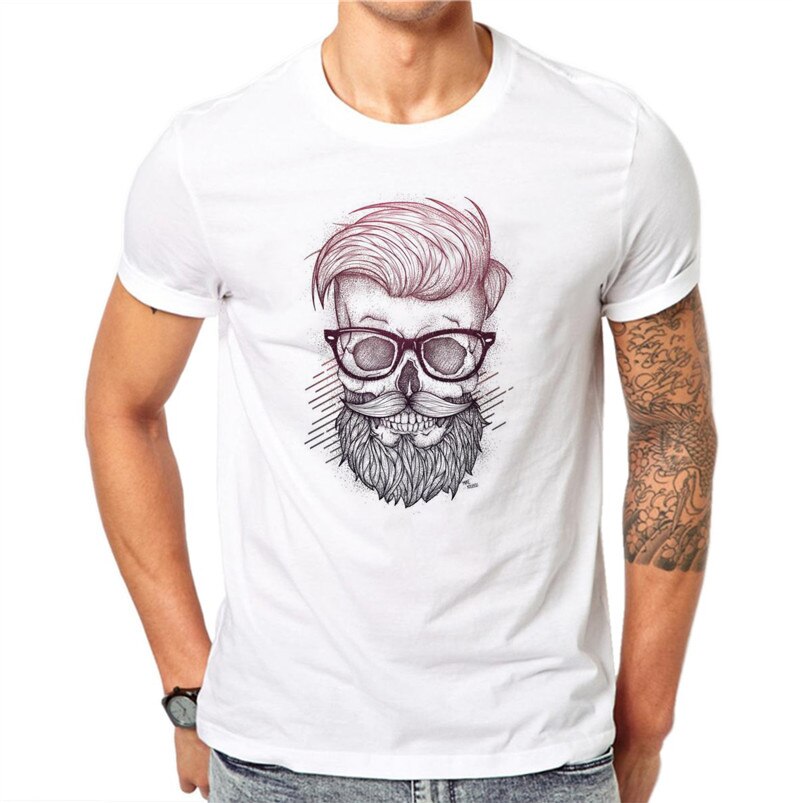 Camiseta masculina de algodão estampada