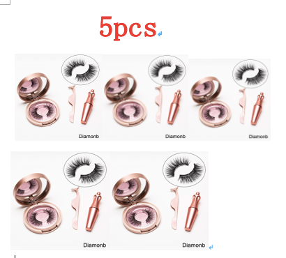 Delineador de ojos líquido magnético natural de larga duración, pestañas postizas magnéticas y juego de pinzas, juego de maquillaje