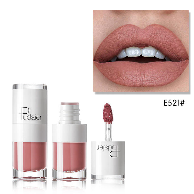 Lápiz labial de 16 colores, botella blanca, brillo labial mate, hidratación duradera