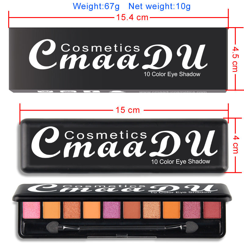 Paleta de sombras peroladas matte criativa de 10 cores