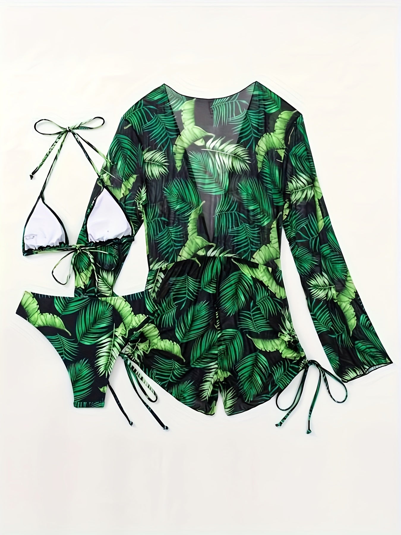 Women's Leaf Print Bikini Set