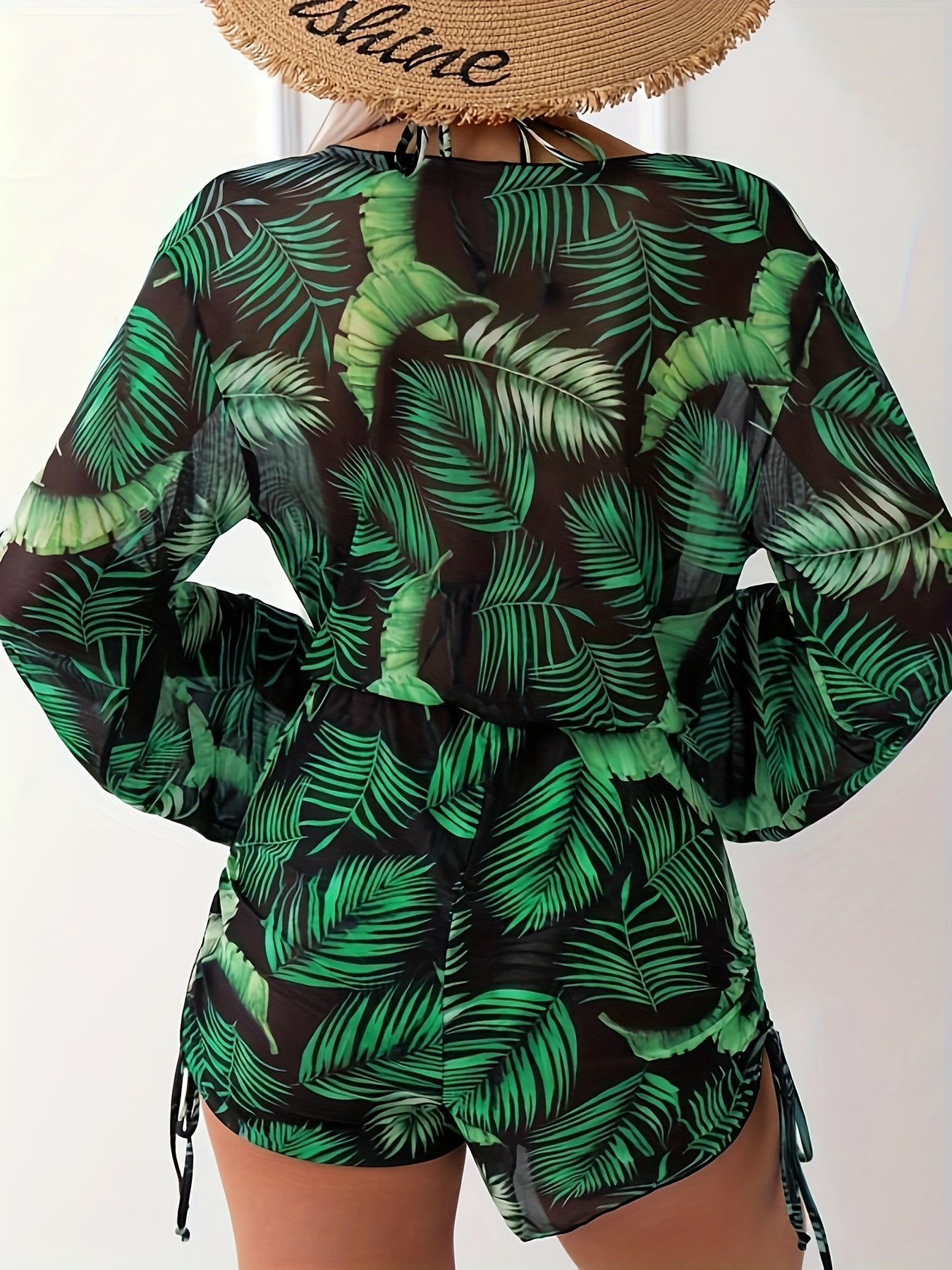 Women's Leaf Print Bikini Set