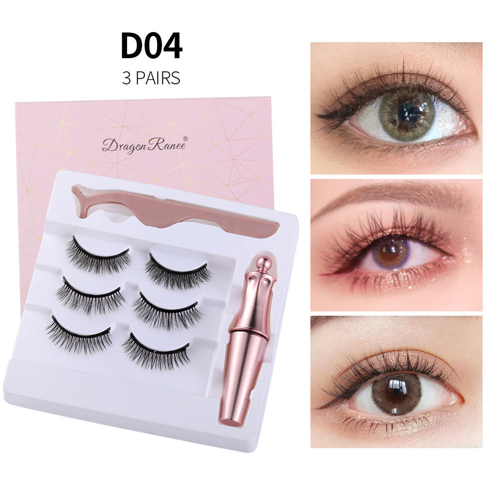 Delineador de ojos líquido magnético natural de larga duración, pestañas postizas magnéticas y juego de pinzas, juego de maquillaje