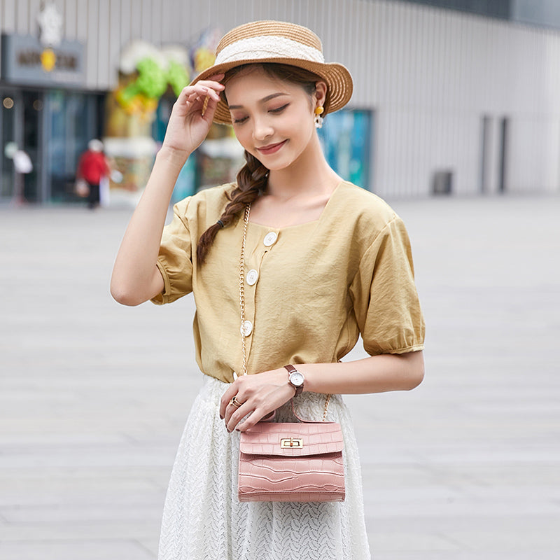 Bolsa mensageiro de corrente simples bolsa feminina