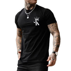 Camiseta de manga corta con cuello redondo informal para hombre nueva de estilo europeo y americano