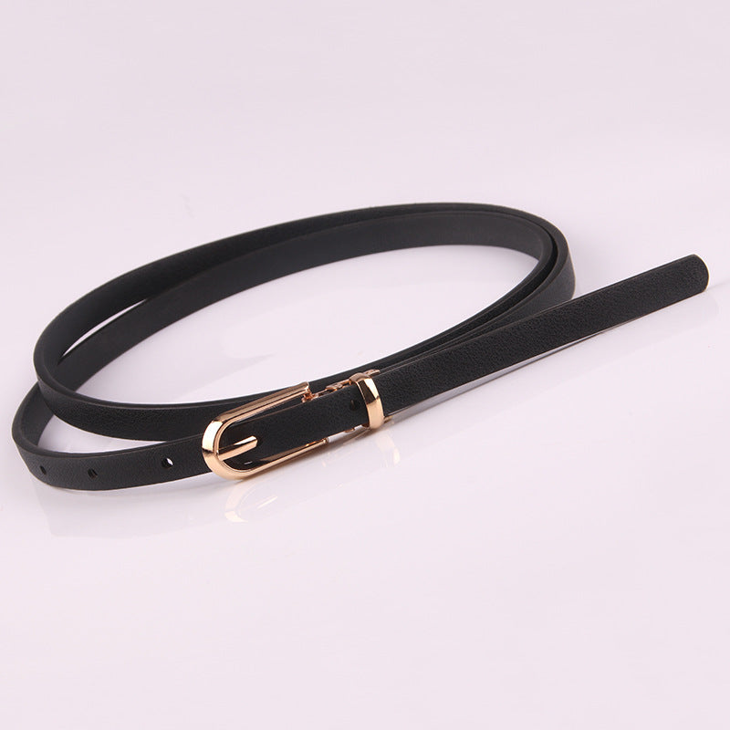 Sweater Thin Belt Ladies All-match Pin Buckle PU Small Belt