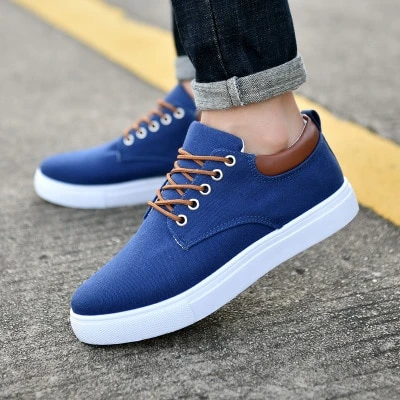 Sapatos esportivos casuais de lona respiráveis ​​para homens