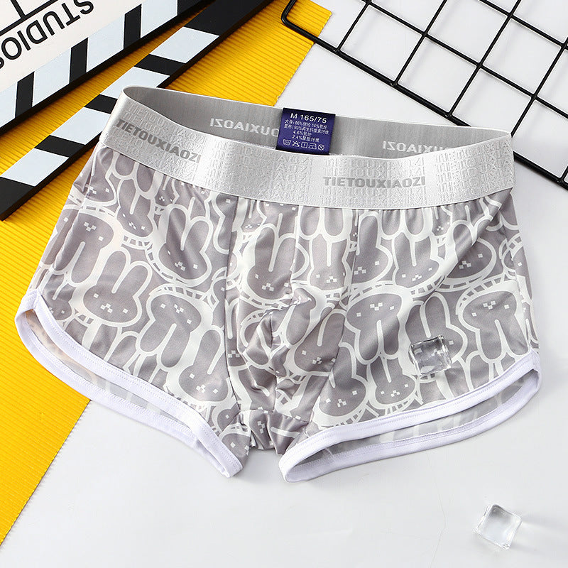 Cueca boxer masculina personalizada com estampa nude e seda gelada