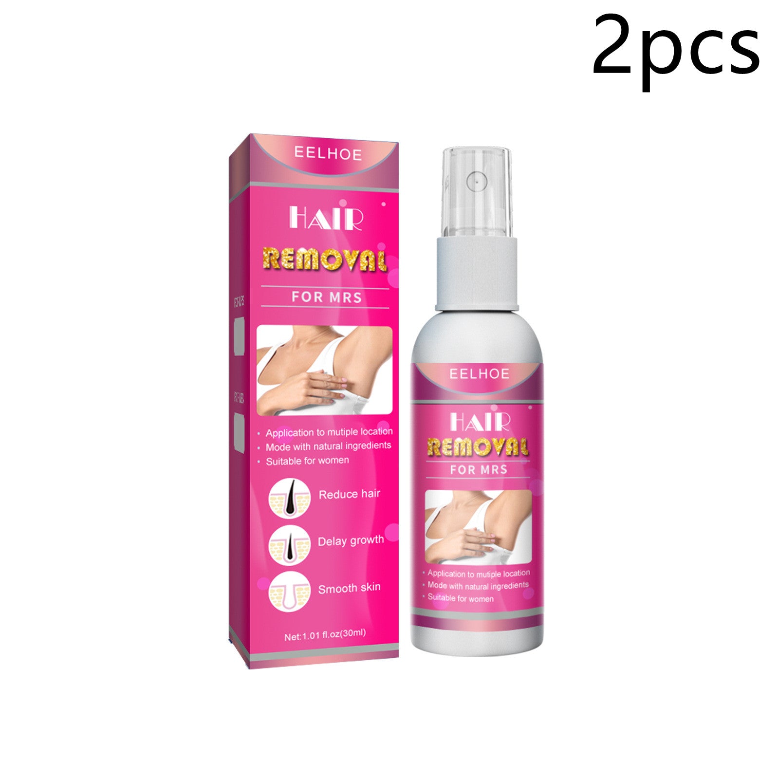 Spray depilatorio para hombres y mujeres con piernas peludas