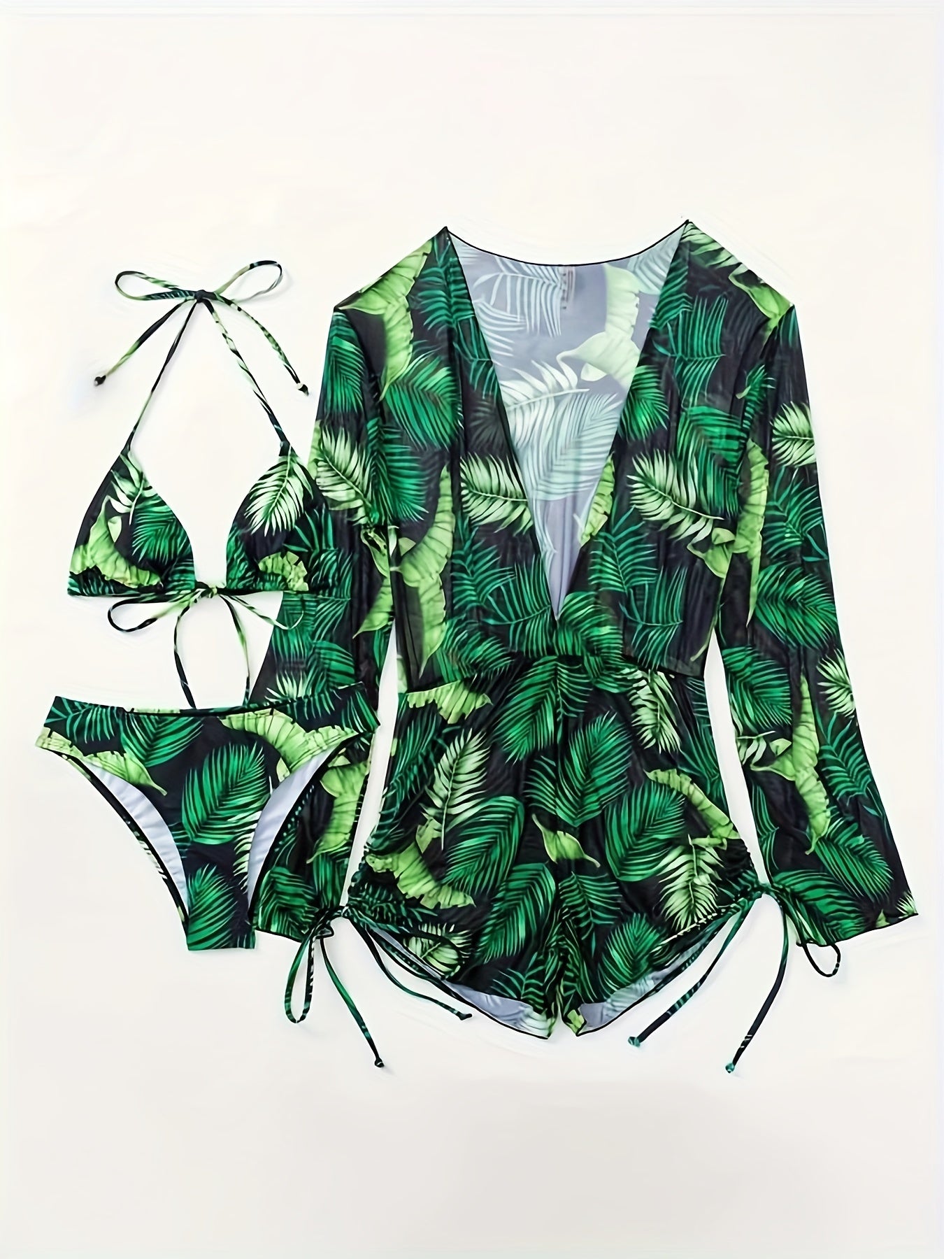Women's Leaf Print Bikini Set