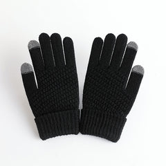 Men's And Women's Fashion Touch Screen Warm Jacquard Gloves