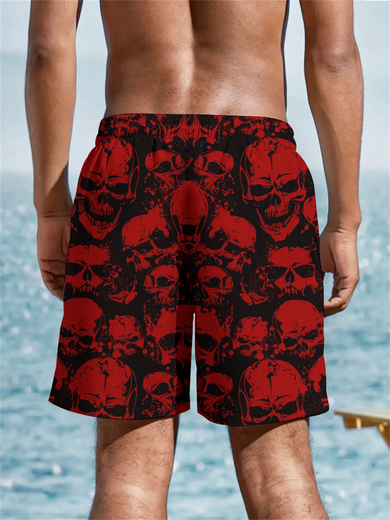 Own the waves – bold skull print swim shorts made for beach days and chill vibes.