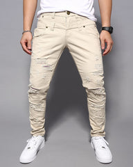 Pantalones cargo casuales con cintura doble y rotos