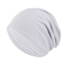 Novo gorro de algodão, camada dupla, aquecedor, xadrez, casal, unissex, folgado, chapéu, quimio, turbante, capa de cabeça