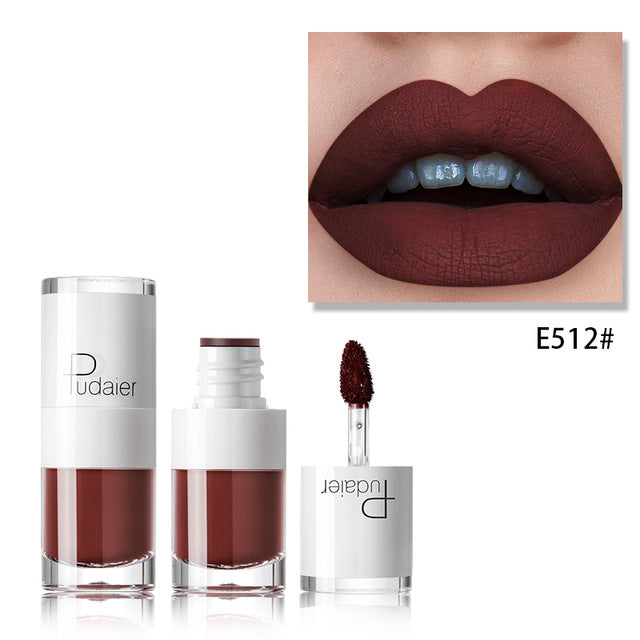 Lápiz labial de 16 colores, botella blanca, brillo labial mate, hidratación duradera