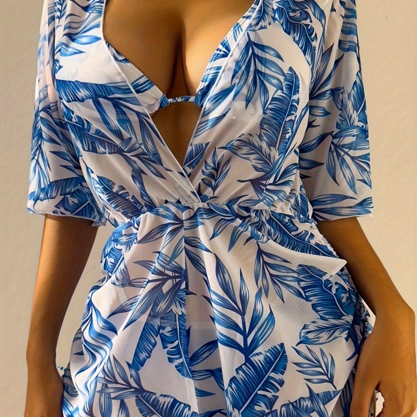 Women's Leaf Print Bikini Set