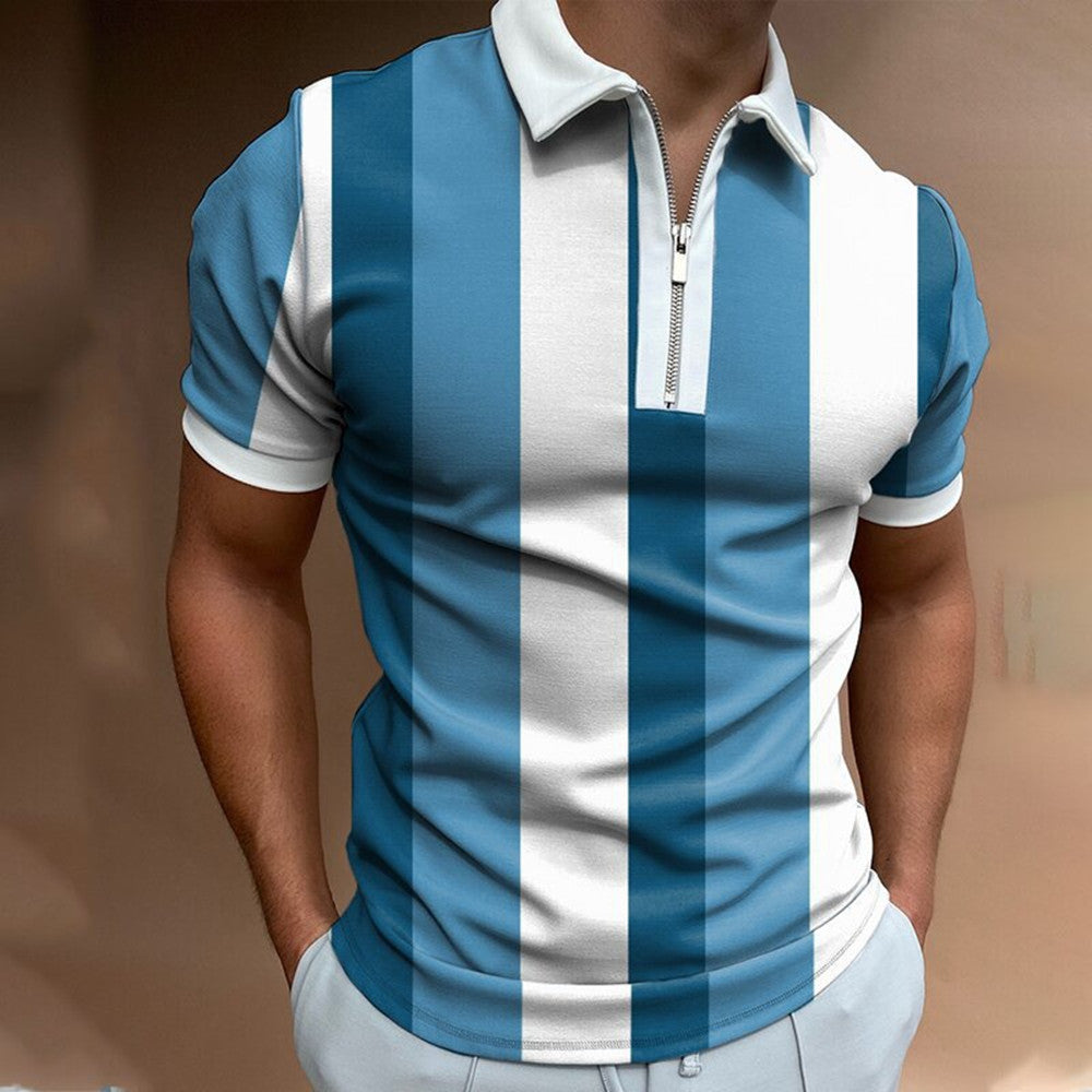 Camisa POLO informal de manga corta con solapa para hombre