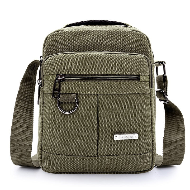 Casual Men's One-shoulder Messenger Multi-layer Canvas Bag