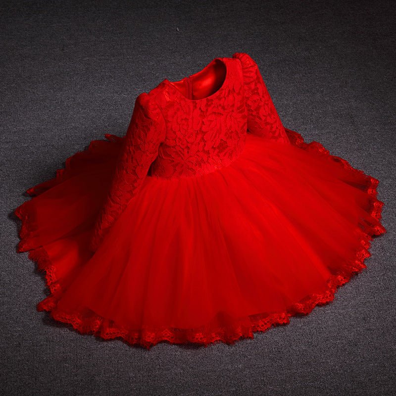 Vestido de princesa de encaje para niñas, vestido de verano