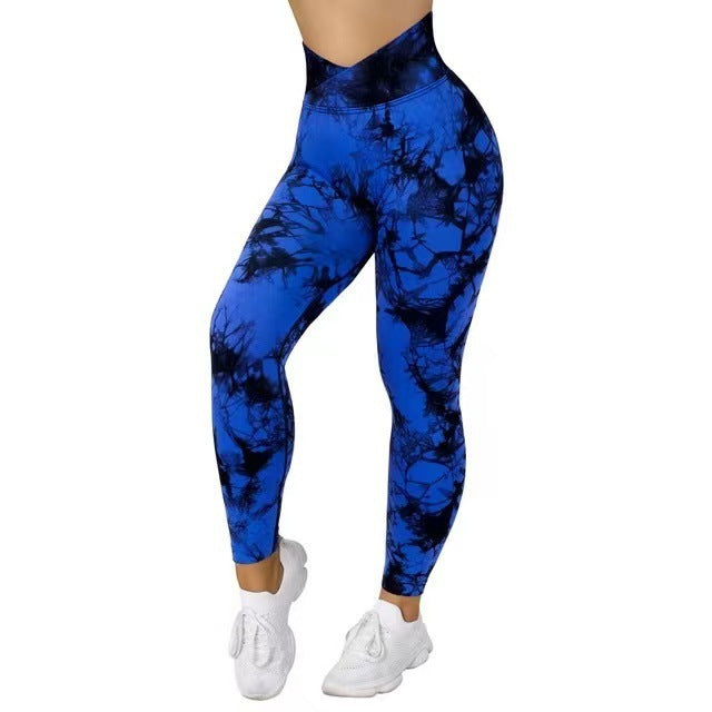 Leggings Tie Dye sem costura para mulheres, calças de ioga, push up, esportivas, fitness, corrida, academia