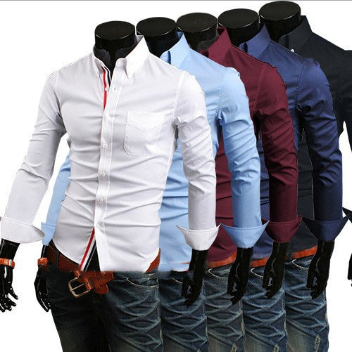 Novas camisas masculinas de manga comprida para homens