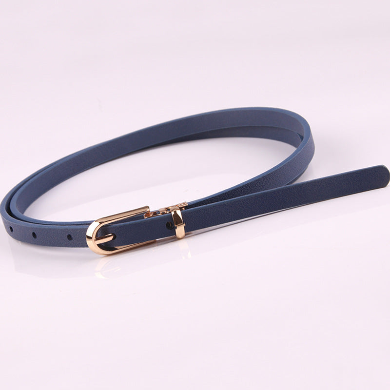 Sweater Thin Belt Ladies All-match Pin Buckle PU Small Belt