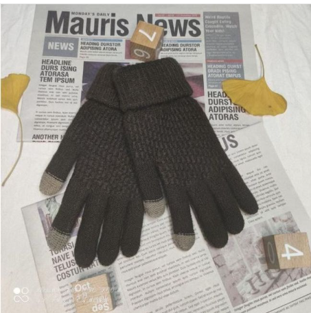 Knit Gloves Ladies Jacquard Touch Screen Warm Fashion Winter Gloves