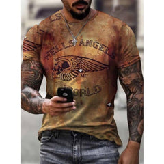 Camiseta deportiva de manga corta para hombre, informal, de verano, con cuello redondo y estampado digital 3D personalizado