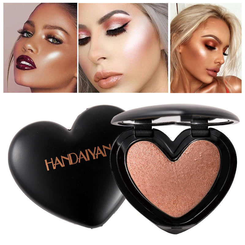 Paleta de iluminadores dorados Iluminador cosmético Contorno de rostro Maquillaje Glow Polvos bronceadores Roze Shimmer High Lighter Heart 