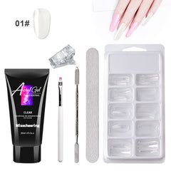 Extensão indolor Gel Nail Art sem suporte de papel Modelo rápido Conjunto de gel de cristal indolor