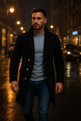 Men’s Lapel Trench Coat – Winter