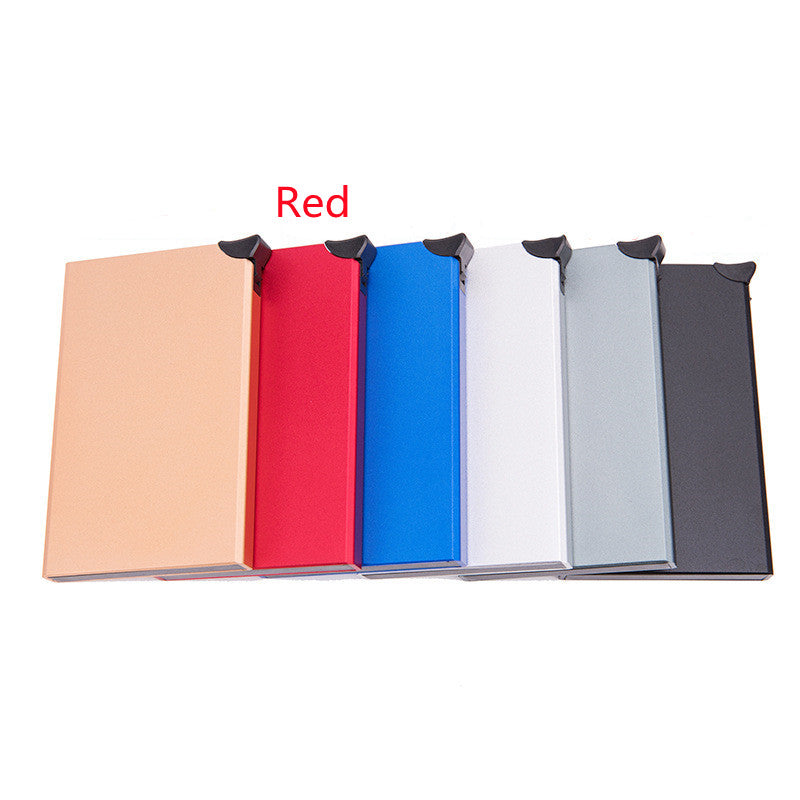 Metal Aluminum Anti-theft Brush Anti-magnetic RFID Wallet Automatic Card Box