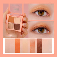 Paleta de sombras de ojos de color tierra perlada multicolor simple