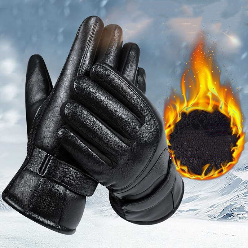 Nuevos guantes de cuero para pantalla táctil para hombre