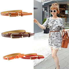 Candy Color Pin Buckle Ladies Patent Leather Pu Belt