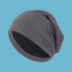 Novo gorro de algodão, camada dupla, aquecedor, xadrez, casal, unissex, folgado, chapéu, quimio, turbante, capa de cabeça