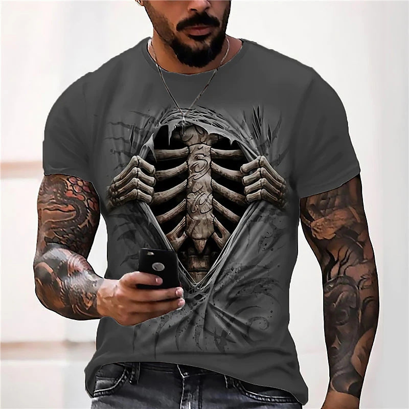 Verão Nova Impressão 3D Moda Meninos' Camiseta de Manga Curta