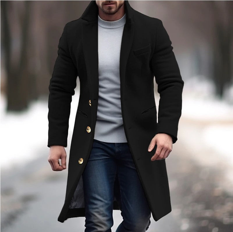 Men’s Lapel Trench Coat – Winter