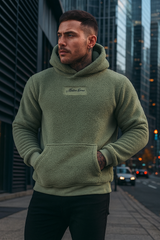 Men's Plush Hoodies Sweatshirt With Big Pocket Fashion Long-sleeved Pullover Hooded Top Solid Clothing