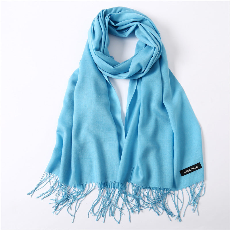 Solid Color Cashmere Scarf