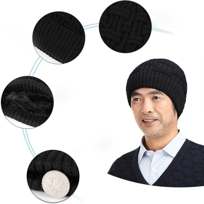 Gorro de punto grueso y cálido de vellón para exteriores de invierno para hombres y mujeres