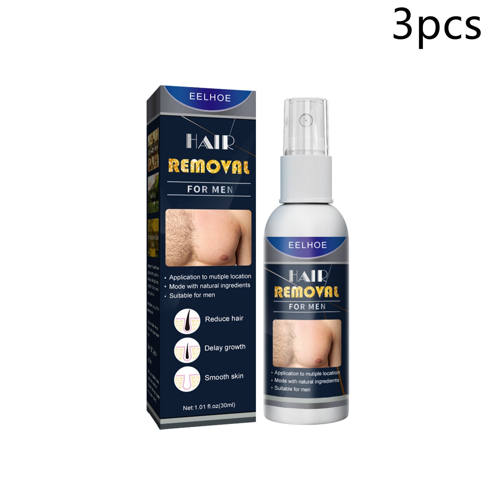 Spray depilatorio para hombres y mujeres con piernas peludas