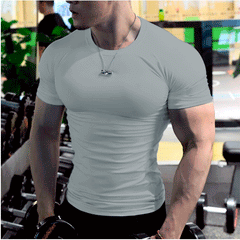 Camiseta de treino masculina, corrida, fitness, top