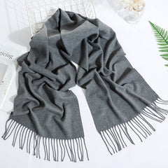 Men's And Women's Fashion Versatile Tassel Solid Color Scarf